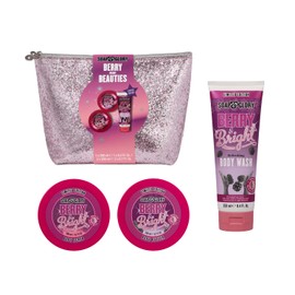 Soap & Glory Berry Merry Gift Set - Limited Edition Body Wash, Exfoliating Body Scrub and Body Butter - Enriched with Notes of Blackberry, Peony & Apple Blossom (3 Count)