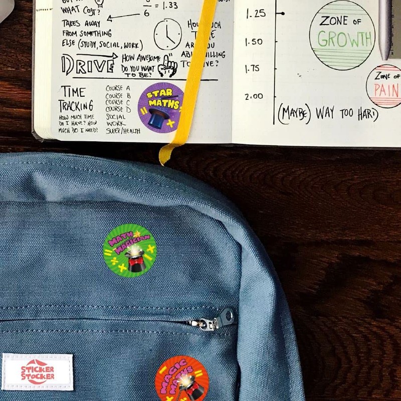 144 Magic Maths - 30mm - Glossy Reward Stickers for