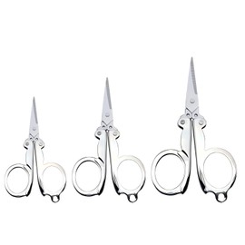 LORJE 3Pcs Mini Scissors，Stainless Steel Foldable Portable Travel Scissors Cutter Foldable Paper String Craft Shred Scissors