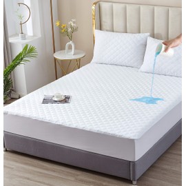 Elif Twin XL Extra Long Mattress Protector, 100% Waterproof, Quilted Cover Pad, Deep Pocket, Soft&Comfortable, Breathable, Hypoallergenic, Vinly Free, Twin XL