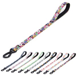 haoyueer Dog Leash, Short Traffic Leash for Dogs, Heavy Duty Floral Pattern Female Safety Nylon Training Dog Leash for Medium & Large Dogs (Fireworks, 23 inch)