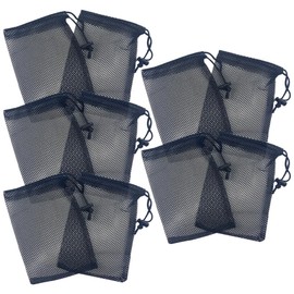 UUYYEO 10 Pcs Small Mesh Drawstring Bags Mini Nylon Net Bags Small Travel Stuff Bags Mesh Laundry Bag Small Gym Bag Golf Ball Bag Pouch Tennis Ball Bag Beach Mesh Bags 10 x 15cm