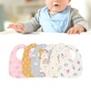 6pcs Infant Bibs U Shaped Snap Button Closure Cotton Waterproof