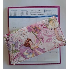 Sundari's Sweet Shoppe 100% Cotton Fabric Pink Fairy 2025-26 Pocket Calendar & Appointment Book