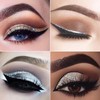 Smudge-proof Silver Glitter Eyeliner - Liquid Glitter Eyeshadow with Waterproof