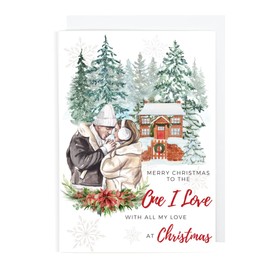 Second Ave One I Love Romantic Village Winter Scene Christmas Xmas Holiday Festive Greetings Card