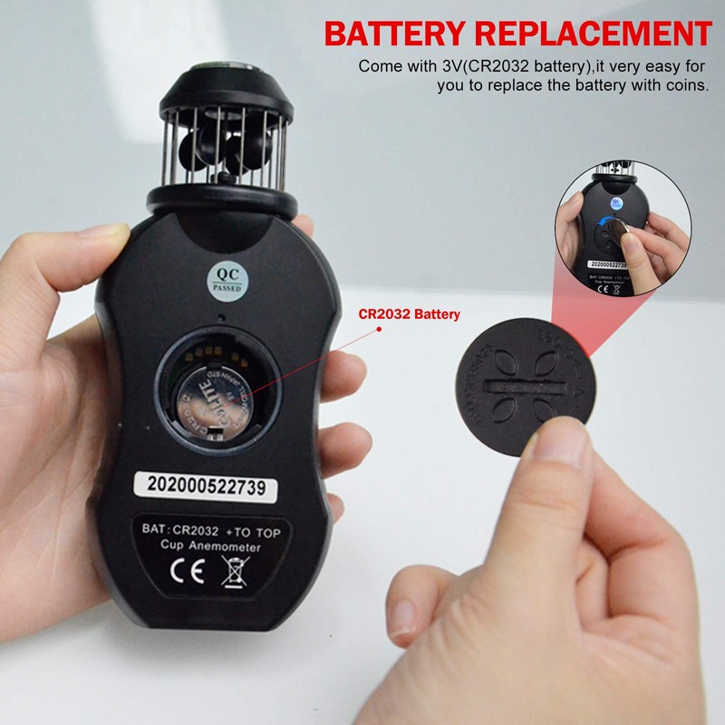 INFURIDER YF-876 Handheld Digital Anemometer,Wind Speed Meter Gauge Wind Direction