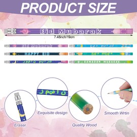 Mooliwe 496 Pcs Eid Ramadan Mubarak Pencil Wristband Sticker Set Include 48 Pencil 48 Wristband 400 Sticker for Ramadan Mubarak Party Decorations Gifts for Kids(Fashion)