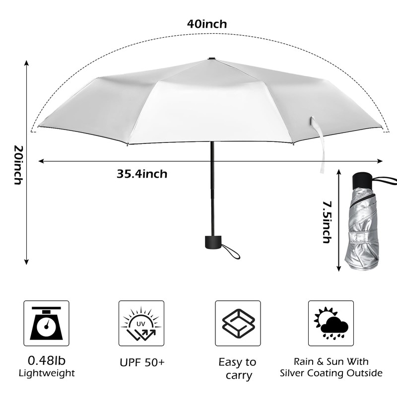 HEXSOLID Mini 7inch UPF 50+ Sun Umbrella UV Protection UV
