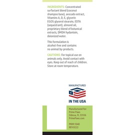 Prime Paws Avocado Herbal Shampoo for Dogs - Nourishing Dog Shampoo for Itchy Skin Helps Reduce Shedding - Address Dandruff & Exfoliate Dry Skin - Moisturizing Formula Soothes Irritated Skin - 16 Oz.