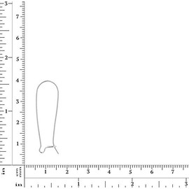 Kidney Ear Wires 925 Sterling Silver Large 35mm Kidney Ear Wires - 1pair (2777)/1