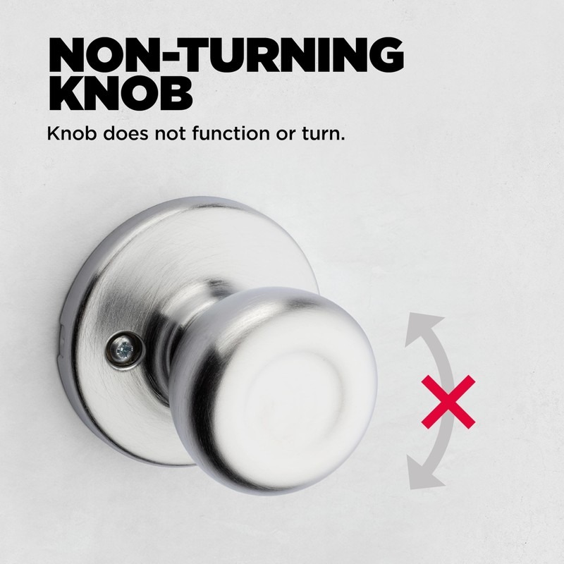 Kwikset Tylo Dummy Door Knob, Single Sided Handle for Closets,