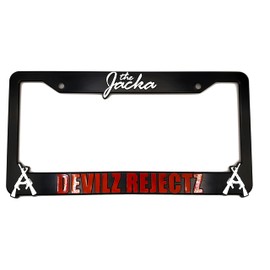 LP Frameworks Devilz Rejectz for The Jacka Bay Area Legend 3D Raised License Plate Frame | 1 Pack Car License Plate Cover | Universal US Car Black License Plate Holder (Car, Truck and SUV)