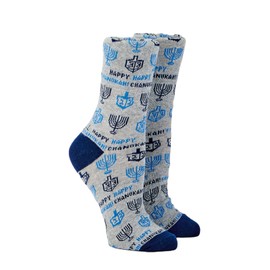 Rite Lite Chanukah Socks, Adult Crew, Happy Chanukah, Carded