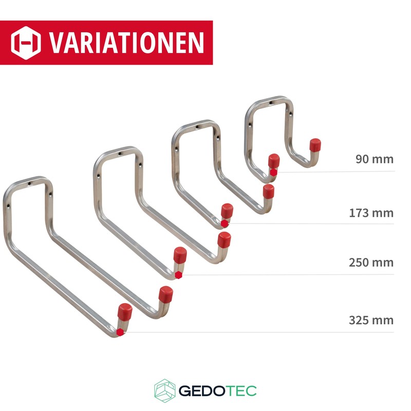 Gedotec Wall Mount Galvanised Steel | Duo | Pack of