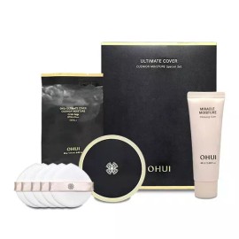 OHUI 오휘 얼티밋 커버 쿠션 모이스처 스페셜 세트 01호 밀크 베이지 OHUI Ultimate Cover Cushion Moisture Special Set 01 Milk Beige