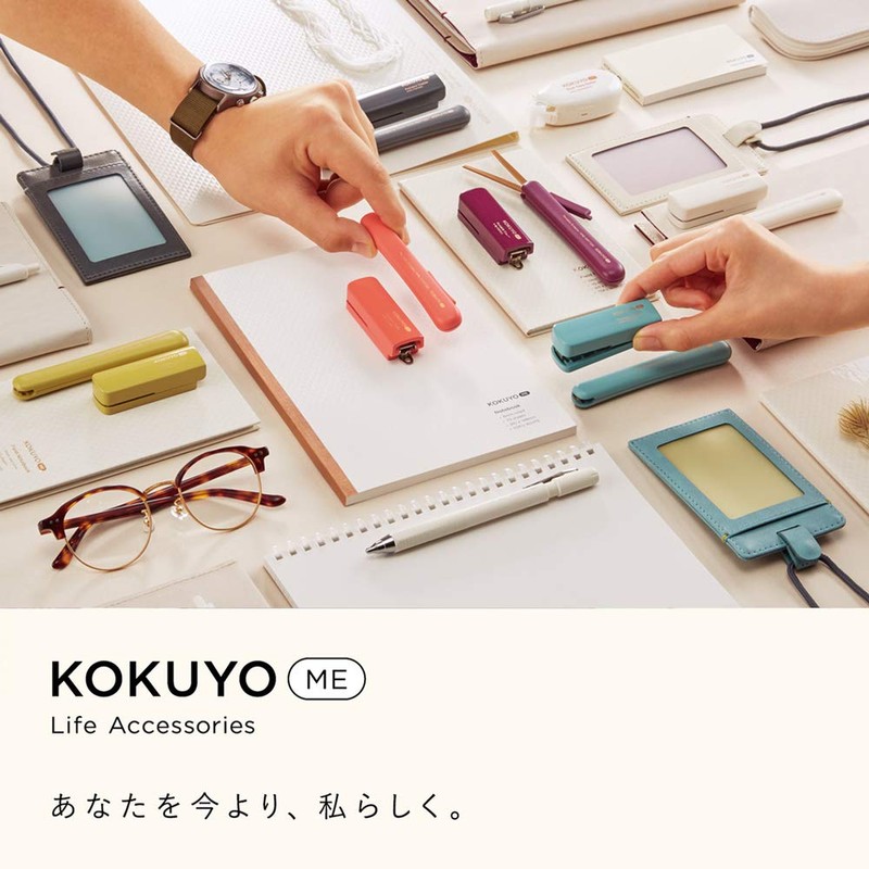Kokuyo KME-PSL101W Stapler Portable Stapler, Foldable Type, White