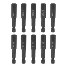 sourcing map 10Pcs 8mm Magnetic Impact Hex Head Wrench Drill Bit Metric 1/4" Hex Shank S2 Steel 2" Long for Power Drills Impact Drivers, Black