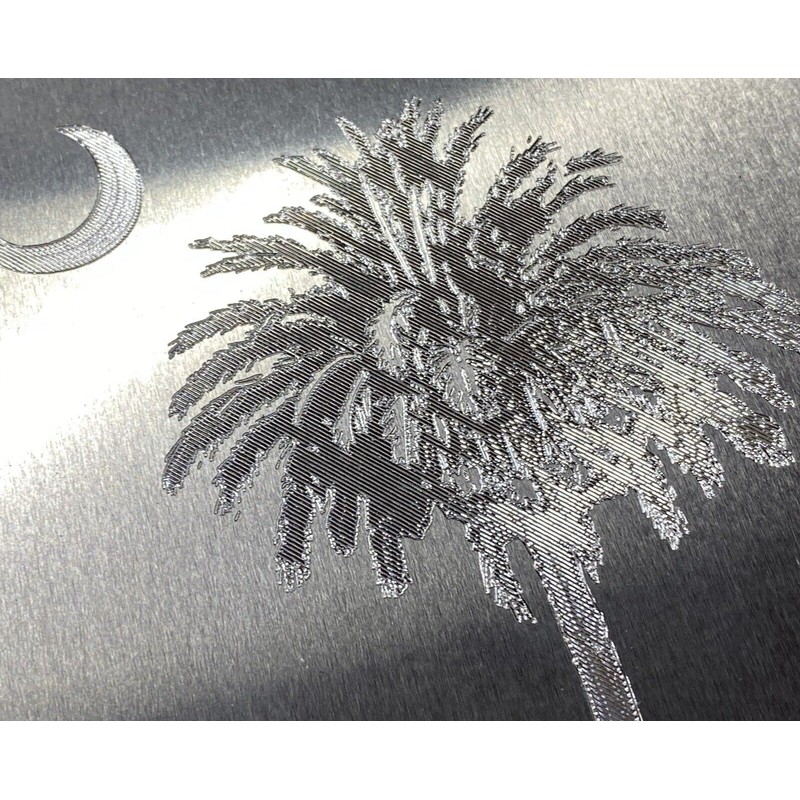 Engraved SC Palmetto Palm Tree Diamond Etched Vanity License Plate