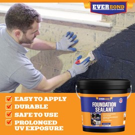Foundation Sealant - Long Lasting Protection for Cracks, Leaks, Seams, and Gaps - Easy Application for Concrete, Basements, Masonry, Garages - 100% Waterproof Sealer, Black 1 Gallon