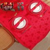 Honellaty Christmas Red Tablecloth, Jacquard Fabric Christmas Tree Pattern Table