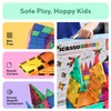 PicassoTiles 100 Piece Set 100pcs Magnet Building Tiles Clear Magnetic
