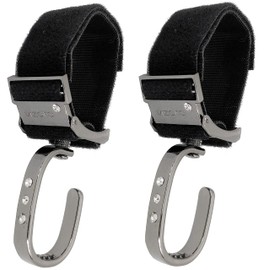 Vizaro Luxe Titanium Pram Hooks - Pack of 2 - For Hanging Bags, Backpacks, Etc - Velvet Straps - 15 kg - 360º - Includes Replacement Straps - Original Gift for Newborns