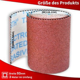 SenmaiTools Sandpaper Roll，grit P320 93 mm x 3 m，Sandpaper for Sanding Walls and Woodwork - Sand Paper 320 grit