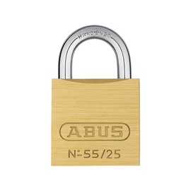 ABUS 55/25 Small Solid Brass Padlock with 2 Keys for School, Gym, Cabinet 15/16in (25mm) Wide, Keyed Different