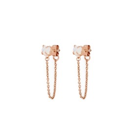Pura Vida Rose Gold-Plated Raw Gem Chain Wrap Earrings - Brass Base, Sterling Silver Posts - 1 Pair