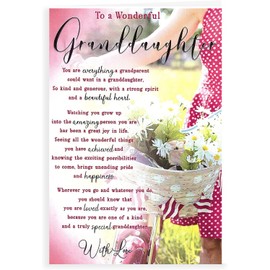 To A Wonderful Granddaughter Birthday Card - Size 6" X 9"