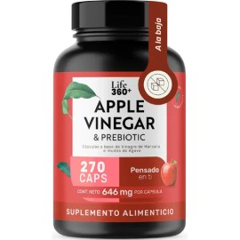 Vinagre de Manzana  Prebióticos 270 Cápsulas  LIFE360                                                                                                 