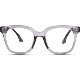 Reading Glasses for Women, Oversized Square Blue Light Blocking Readers Clear Computer Glasses Readers for Women Men - Color: Grey, Streng: 3.0 x