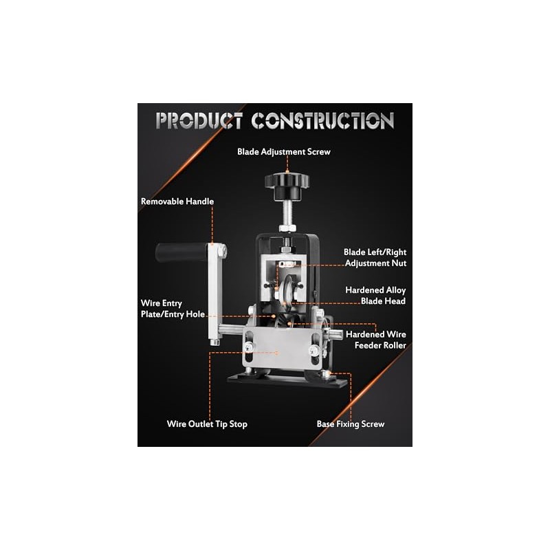 Manual Wire Stripping Machine, 2 IN 1 Drill-Powered/Hand Crank Wire