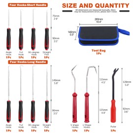 Tanstic 11PCS Premium CR-V Steel Pick & Hook Set, Precision and Heavy Duty Pick & Hook Set, for Automobile Maintenance and Electronic Products Maintenance