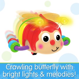 The Learning Journey Early Learning – Crawl About Butterfly Musical Crawling Aid – Baby Toys & Gifts for Boys & Girls Ages 6+ Months, Multi