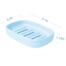 Onwon 4 Pieces Soap Dish with Drain Soap Holder BPA-Free Soap Saver, Slotted Design Can Exactly Let Soap Drain and Dry Naturally, Stop Mushy Soap, Extends Soap Life, Easy Cleaning