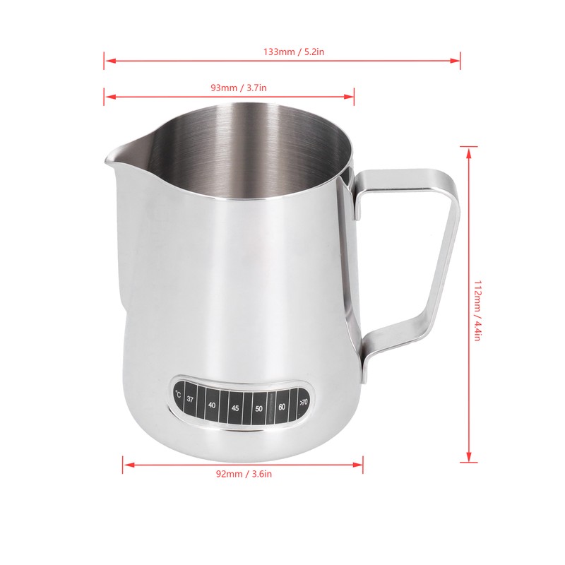 600ml Stainless Steel Frothing Cup Milk Coffee Frothing Pitcher with