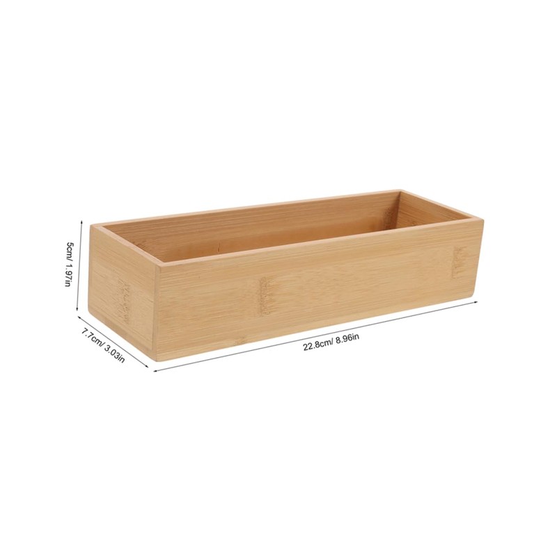 Alipis Bamboo Silverware Tray 3pcs Wooden Drawer Organiser Organiser Box