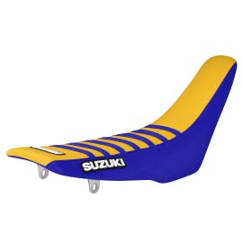 Enjoy MFG 1989-1992 SUZUKI RM 125 250 gripper seat cover  BLUE/YELLOW/BL