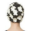 BEEMO Floral Petal Ladies Bathing Swim Cap - Black/White