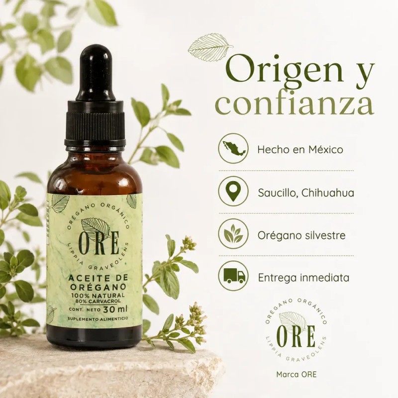ORE - 3 Pack Aceite De Orégano Orgánico Silvestre 80%carvacrol