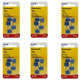 Bussmann BP/ATM-15 15 Amp Fast Acting Mini-Fuse (6)