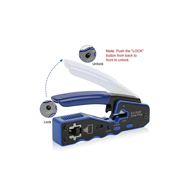 RJ45 Crimp Tool Kit Pass Thru Ethernet Crimper for Cat5e
