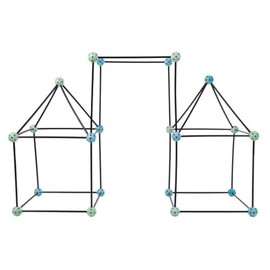 Construction Fort Building Toy Set for Kids with 60 Pieces - Build and Play Kit for Indoor and Outdoor Use - For Boys and Girls by Hey! Play! , Green