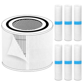 HSIAMEN Pre-Filter Compatible with Levoit Core 300 & PuroAir 240 Air Purifier, for Core 300S P350 Core300-P Filters, Fit Part# Core 300-RF P350-RF, 6-Pack