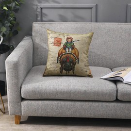 LINKWELL Thanksgiving Pillow Covers 18x18 inches for Autumn Decorations Farmhouse Pumpkin Turkey Decorative Cushion Case Fall Decor Throw Pillowcase Sofa Couch CC1830