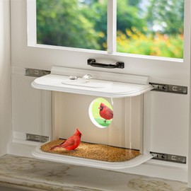 Window Bird Feeder Inside House Bird Feeder Window 180°for Viewing (418 with Tray)