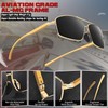 Polarized Sunglasses for Men, Ultra Lightweight Al-Mg Sunglasses with Spring