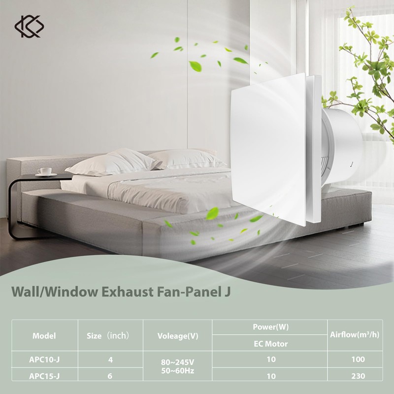 Exhaust Fan Wall Mounted Bathroom 4 Inch with Remote Control